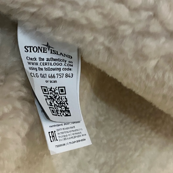 Stone Island Supreme Parka Hand Painted Shearling Jacket Mens Sz Medium - Picture 16 of 16